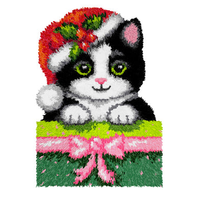 Christmas Kitty - Latch Hook Cushion Kit