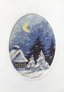 Twilight Winter Scene Christmas Card Cross Stitch Kit