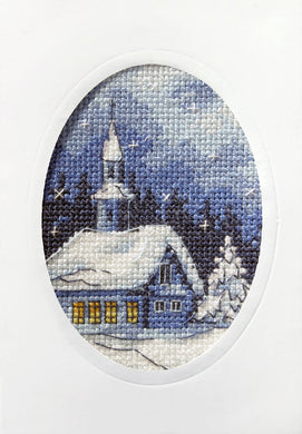 Twilight Church Christmas Card Cross Stitch Kit
