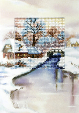 Winter River Christmas Card Cross Stitch Kit