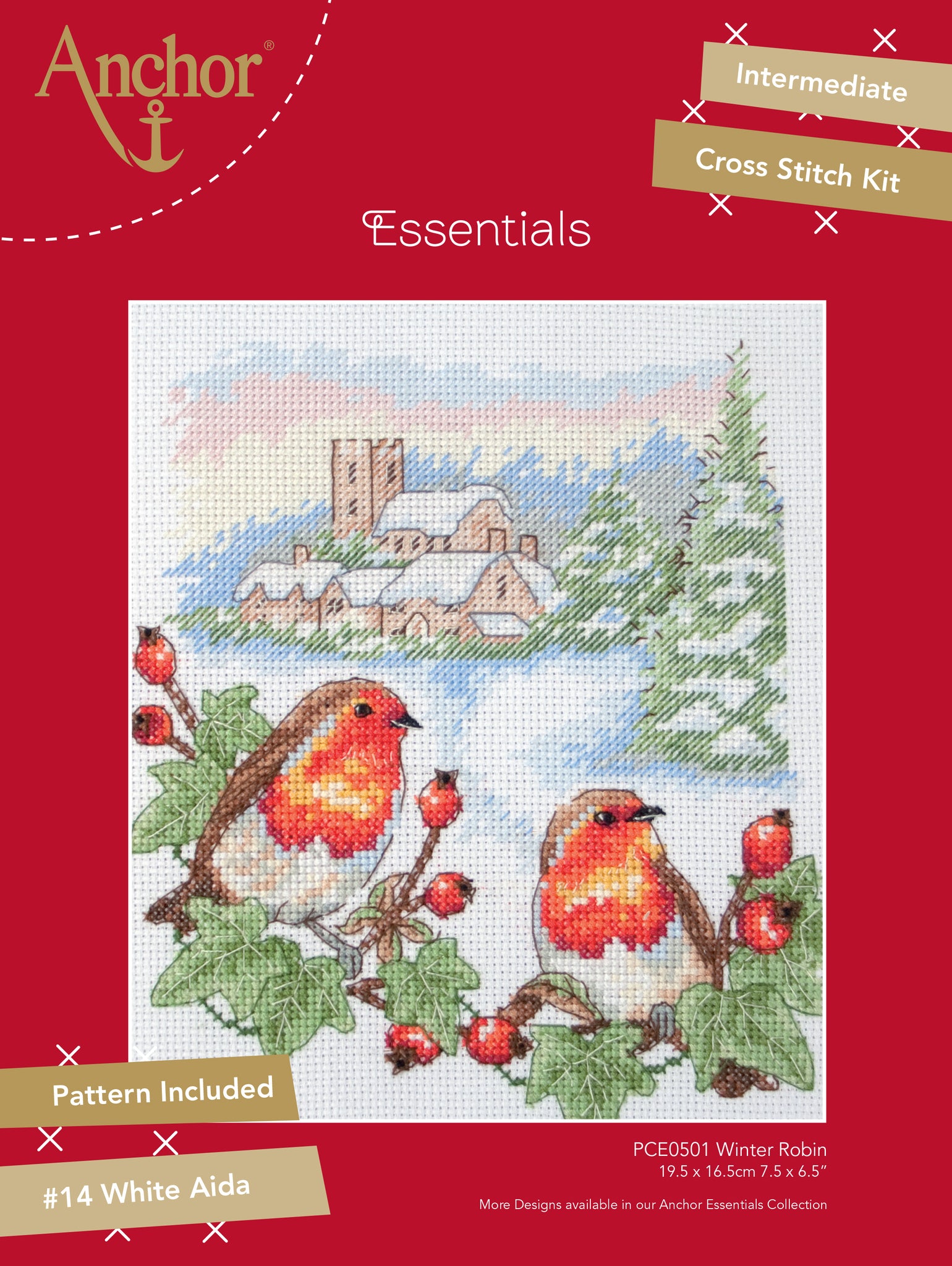 Anchor Counted Cross Stitch Kit Winter Robin Cotton Club Crafts