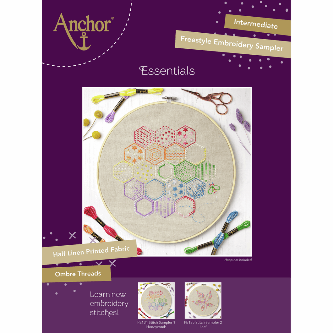Anchor Essentials: Honeycomb Stitch Sampler Embroidery Kit