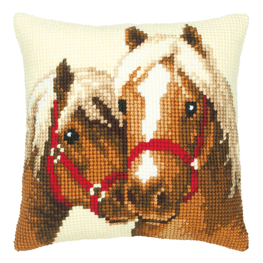 Horses Cross Stitch Cushion Front Kit