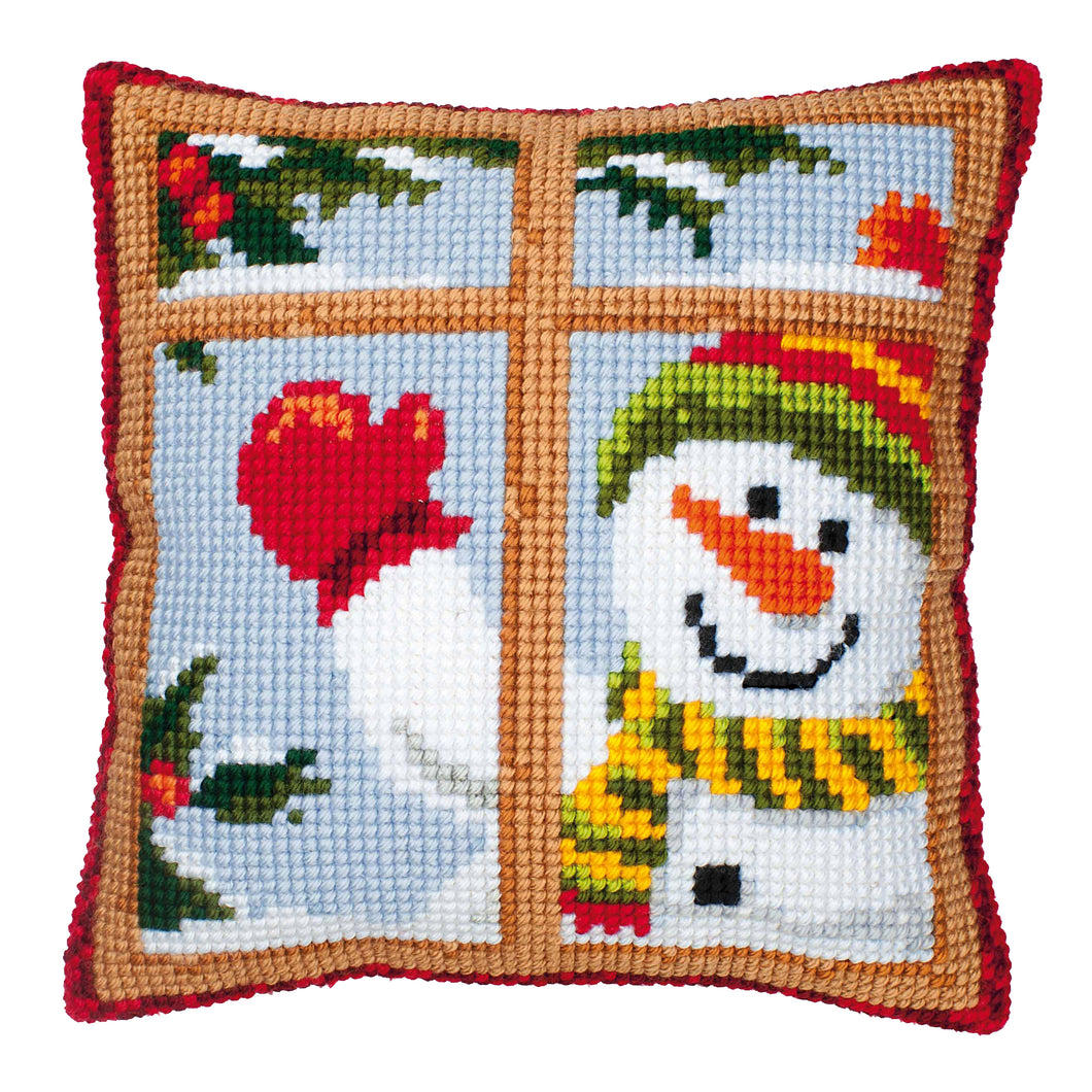 Snowman Cross Stitch Cushion Front Kit