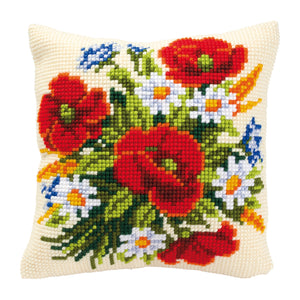 Flowers Cross Stitch Cushion Front Kit