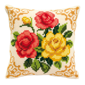 Mixed Flowers Cross Stitch Cushion Front Kit