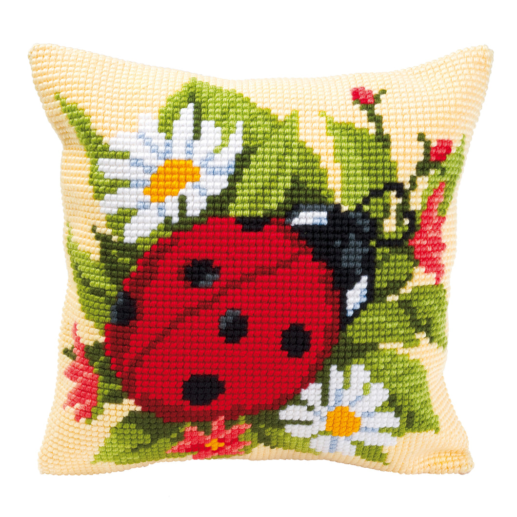 Ladybird Cross Stitch Cushion Front Kit
