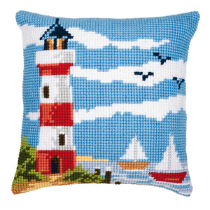 Lighthouse Scene Cross Stitch Cushion Front Kit