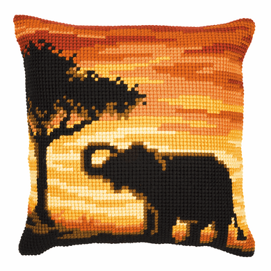 Sunset Elephant - Cross Stitch Cushion Front Kit