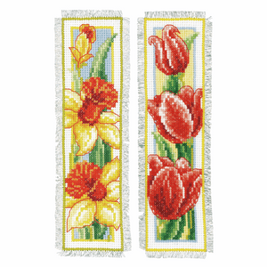 Flowers - Cross Stitch Bookmark Kit - Set of 2