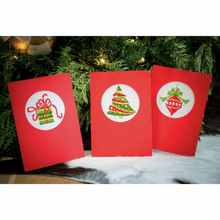 Load image into Gallery viewer, Christmas Card Cross Stitch Kit - Set of 3