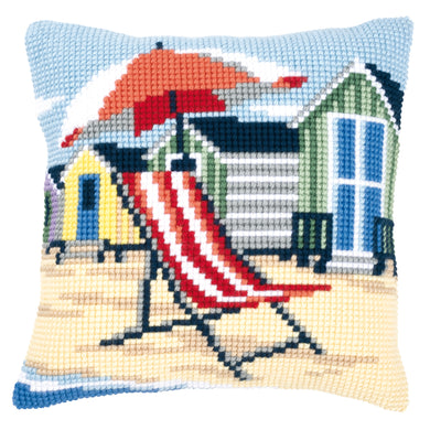 Beach Chair Cross Stitch Cushion Front Kit
