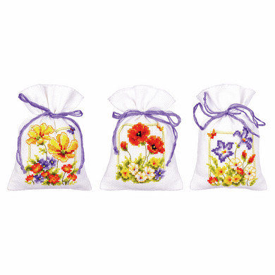 Summer Flowers - Pot Pourri Bag Cross Stitch Kit