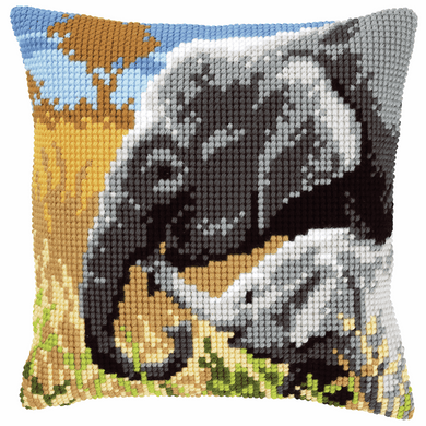 Elephants - Cross Stitch Cushion Front Kit