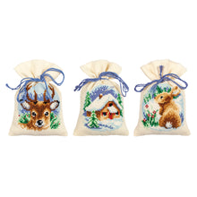 Load image into Gallery viewer, Wintertime Gift Bags Cross Stitch Kit