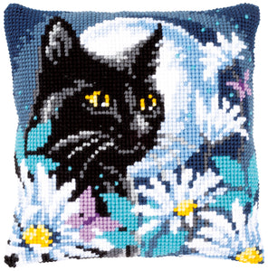 Cat in the Night Cross Stitch Cushion Front Kit