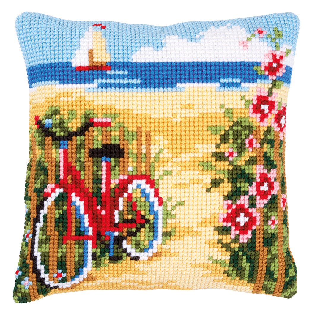 At the Beach Cross Stitch Cushion Front Kit