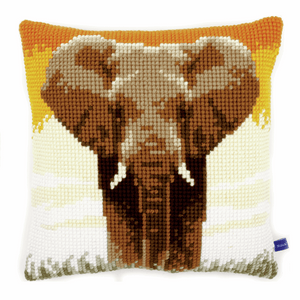 Elephant in the Savannah - Cross Stitch Cushion Front Kit