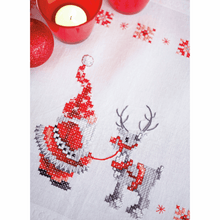 Load image into Gallery viewer, Christmas Elves Table Runner Embroidery Kit