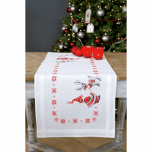 Load image into Gallery viewer, Christmas Elves Table Runner Embroidery Kit