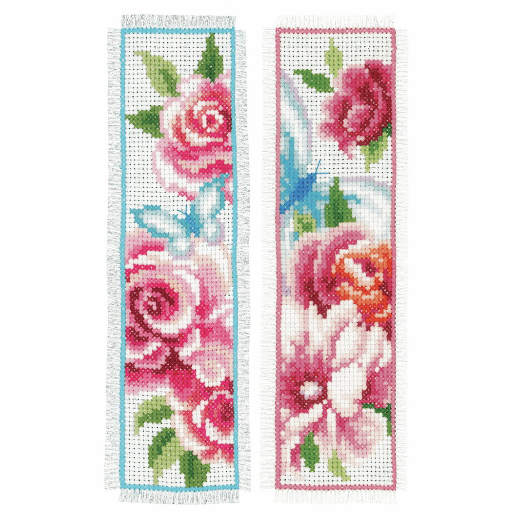 Flowers and Butterflies - Cross Stitch Bookmark Kit - Set of 2