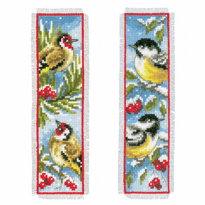 Birds in Winter - Cross Stitch Bookmark Kit - Set of 2