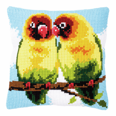 Lovebirds Cross Stitch Cushion Front Kit