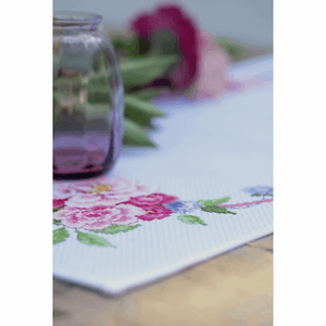 Classic Flowers Bouquet Table Runner Cross Stitch Kit