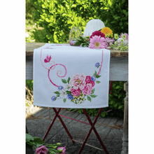 Load image into Gallery viewer, Classic Flowers Bouquet Table Runner Cross Stitch Kit