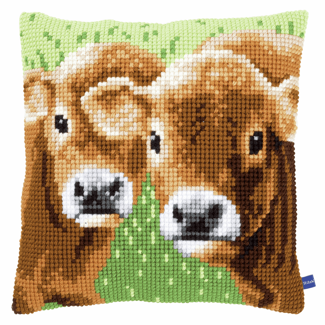 Two Calves - Cross Stitch Cushion Front Kit
