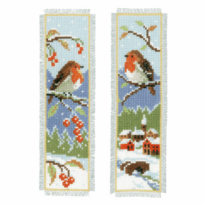 Robins - Cross Stitch Bookmark Kit - Set of 2