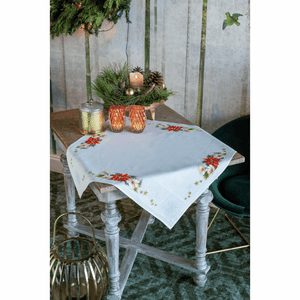 Christmas Flowers Tablecloth Cross Stitch Kit