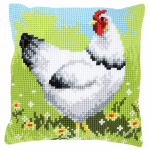 White Chicken - Cross Stitch Cushion Front Kit