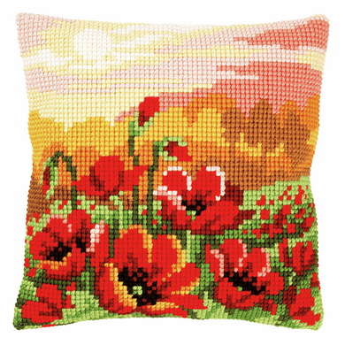 Poppy Meadow - Cross Stitch Cushion Front Kit