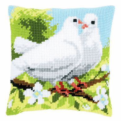 White Pigeons - Cross Stitch Cushion Front Kit
