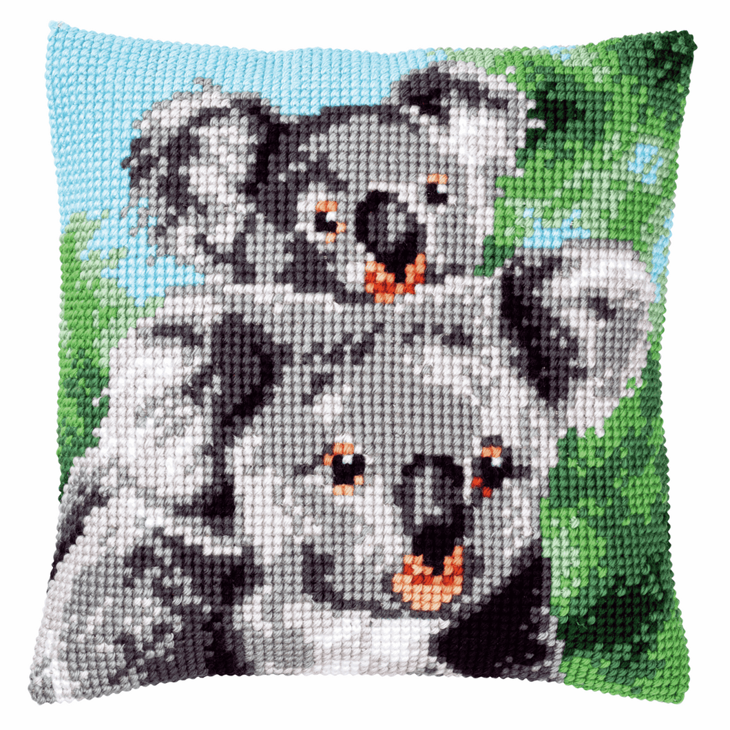 Koala with Baby Cross Stitch Cushion Front Kit