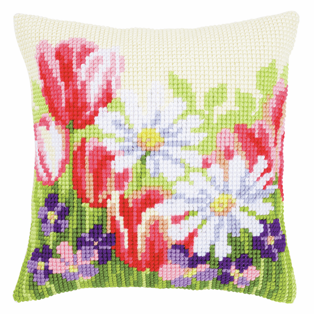 Spring Flowers - Cross Stitch Cushion Front Kit