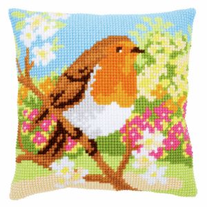 Robin in the Garden - Cross Stitch Cushion Front Kit