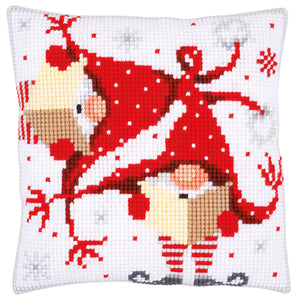 Christmas Gnomes II Cross Stitch Cushion Front Kit