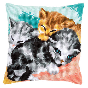 Cute Kittens Cross Stitch Cushion Front Kit