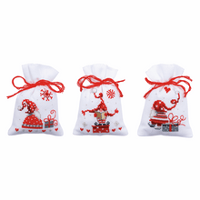 Load image into Gallery viewer, Christmas Gnomes - Pot Pourri Bag Cross Stitch Kit