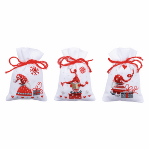 Christmas Gnomes - Pot Pourri Bag Cross Stitch Kit