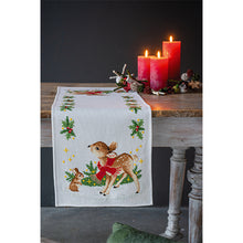 Load image into Gallery viewer, Little Deer with Bunny Table Runner Cross Stitch Kit