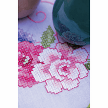 Load image into Gallery viewer, Flowers and Butterflies Table Runner Embroidery Kit