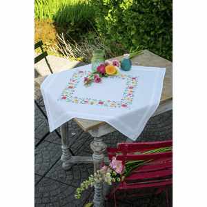 Fresh Flowers Tablecloth Embroidery Kit