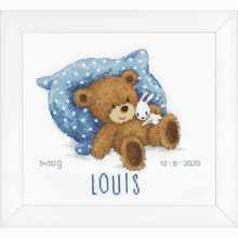 Load image into Gallery viewer, Sweet Bear Birth Record Cross Stitch Kit