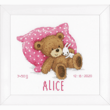 Load image into Gallery viewer, Sweet Bear Birth Record Cross Stitch Kit