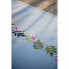 Load image into Gallery viewer, Flowers and Leaves Table Runner Embroidery Kit