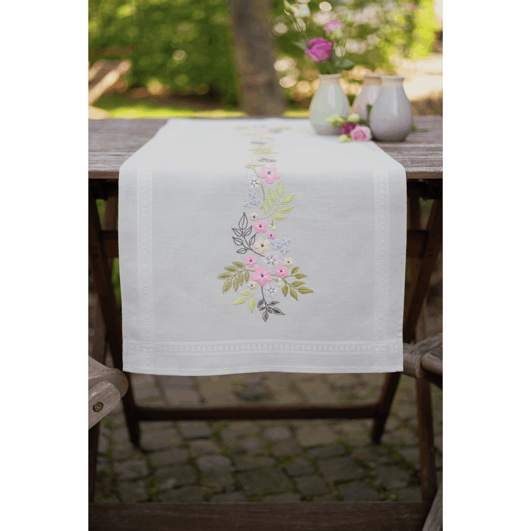 Flowers and Leaves Table Runner Embroidery Kit