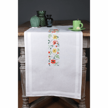Load image into Gallery viewer, Fresh Flowers Table Runner Embroidery Kit